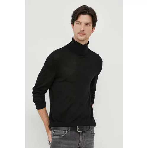 Michael Kors Vuneni pulover za muškarce, boja: crna, lagani, s dolčevitom