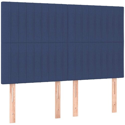  Krevet s oprugama i madracem plavi 140 x 190 cm od tkanine Slike