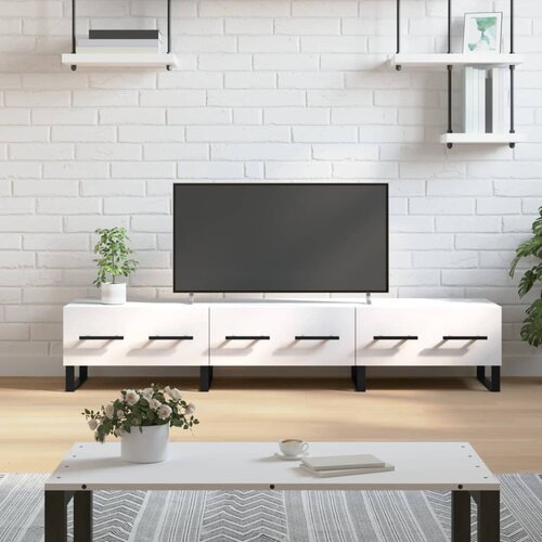 vidaXL TV omarica bela 150x36x30 cm inženirski les Cene