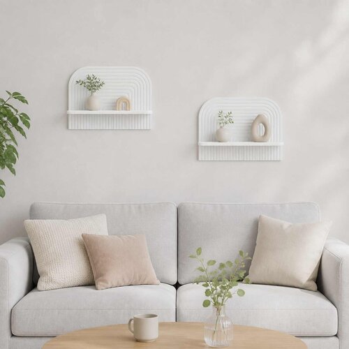  Zidna polica 2 kom. Bijela 60 x 13,5 x 37,5 cm Prerađeno drvo Cene