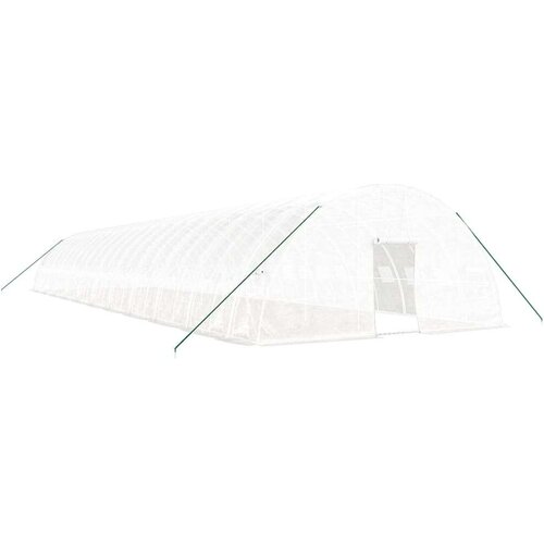 VidaXL Rastlinjak z jeklenim okvirjem bel 132 m 22x6x2,85 m Slike