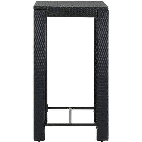  5-dijelni vrtni barski set od poliratana s jastucima crni Crna 60.5 cm table length Slike