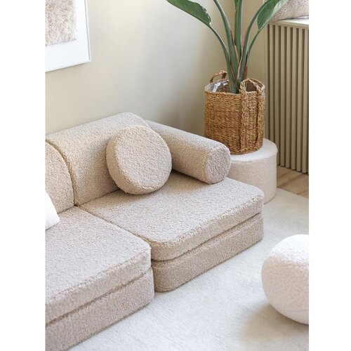 Wigiwama Svetlo rjava otro&amp;scaron;ka sedežna garnitura iz tkanine boucl&amp;eacute; 132 cm Settee &amp;ndash; Slike