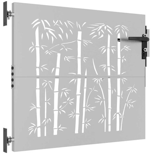  Vrtna vrata 85x100 cm od čelika COR-TEN s uzorkom bambusa Slike