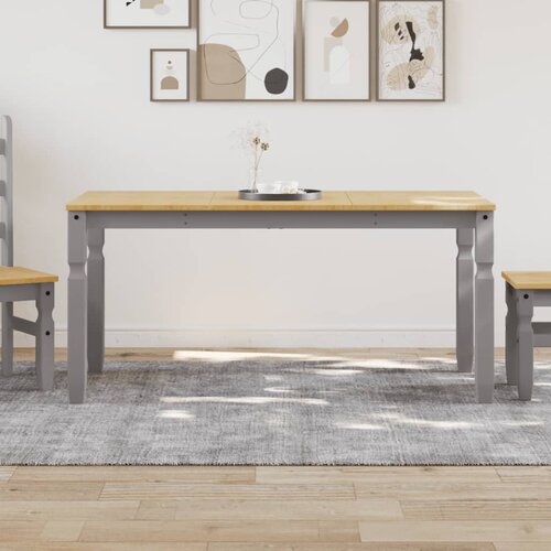 vidaXL Blagovaonski stol Corona sivi 160x80x75 cm od masivne borovine Cijene