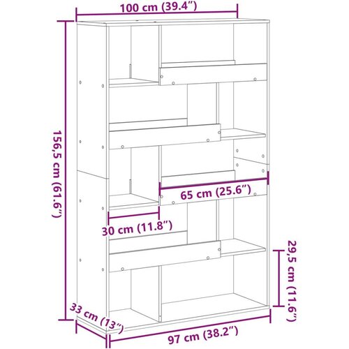 vidaXL Regal za knjige boja drva 100x33x156,5 cm konstruirano drvo Cene