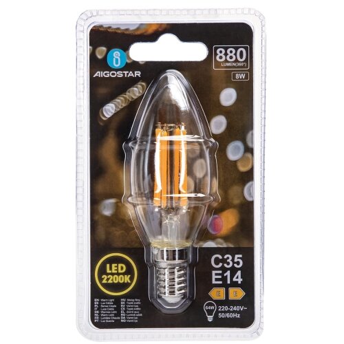  LED sijalica FILAMENT C35 E14/8W/230V 2200K - Aigostar Slike