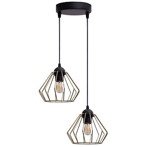  Visilica na sajli CEED GOLD, 2xE27/60W, 230V, prečnik 28 cm, crna/zlatna Cene