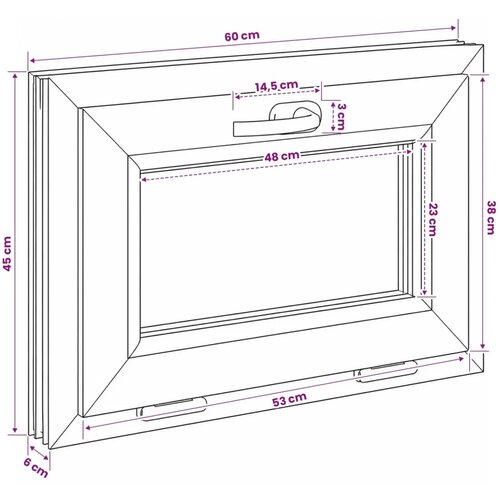  Unutarnja boja prozora u podrumu bijela RISOR 60 x 45 cm - Bijela 60 x 45 cm s trostrukim staklenjem Slike