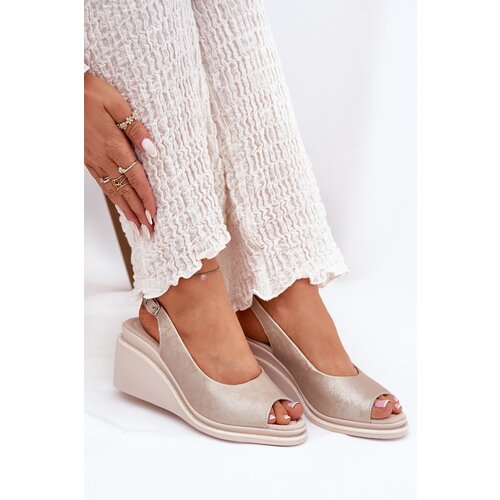 S. BARSKI Women&amp;#039;s leather wedge sandals S.Barski Slike