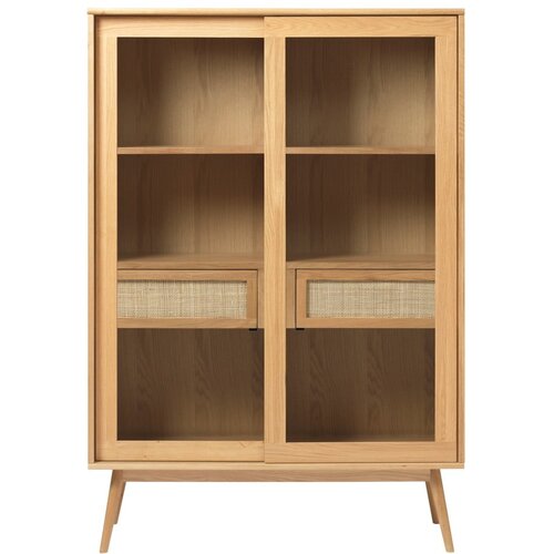 Unique Furniture Vitrina u dekoru hrasta s kliznim vratima u prirodnoj boji 110x160 cm Barrali &amp;ndash; Slike