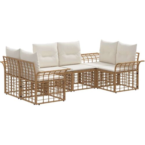 Zunanja garnitura za sedenje 6 pcs Naravna in krem bela, (5000269439) Cene