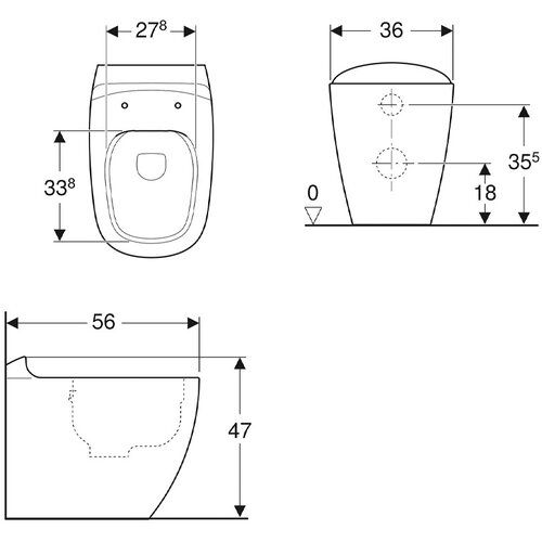 Geberit citterio podna wc &amp;scaron;olja, skriveno kačenje, rimfree 500.512.01.1 Slike