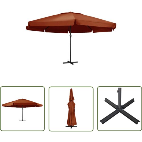  The Living Store Zunanji senčnik z aluminijastim drogom 600 cm terakota - Senčnik, (21743481) Cene