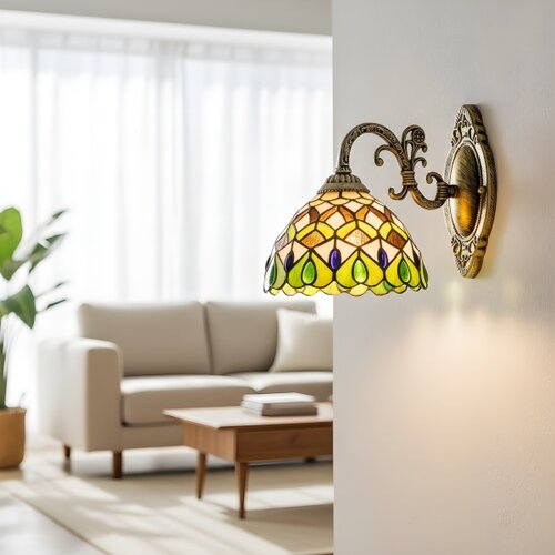Brilagi tiffany vitražna zidna lampa margaret 1xE27/40W/230V Slike