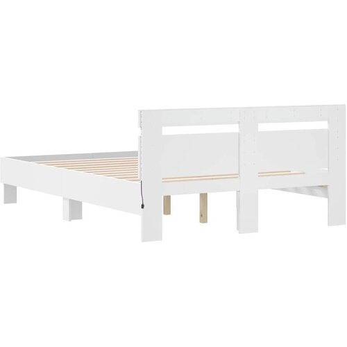  Krevetna konstrukcija Bijelo 137 x 190 cm Konstruirano drvo Slike