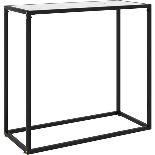  Konzolna mizica bela 80x35x75 cm kaljeno steklo, (20715536) Slike