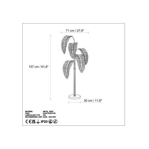 Opviq podna lampa palm 13920 black green Slike
