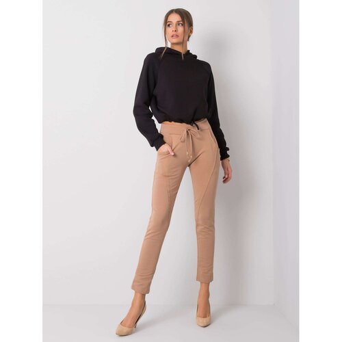 Fashion Hunters Camel pants with strings Slike