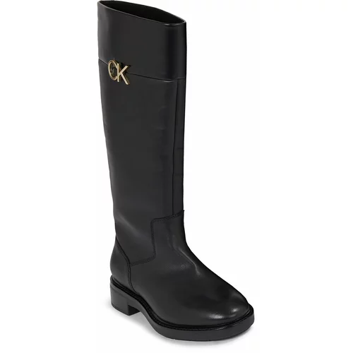 Calvin Klein Zimski škornji Rubber Sole Knee Boot W/Hw HW0HW01689 Ck Black BEH