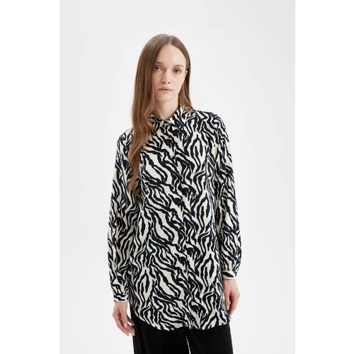 Defacto Regular Fit Patterned Long Sleeve Shirt Tunic