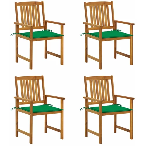 vidaXL Režiserski stoli z blazinami 4 kosi trden akacijev les