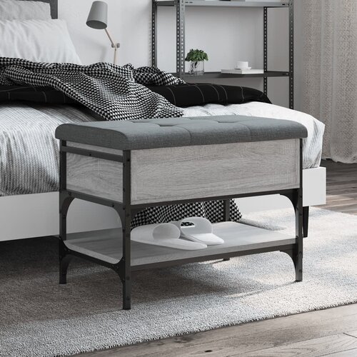vidaXL Klupa za cipele siva boja hrasta 62x42x45 cm konstruirano drvo Cijene
