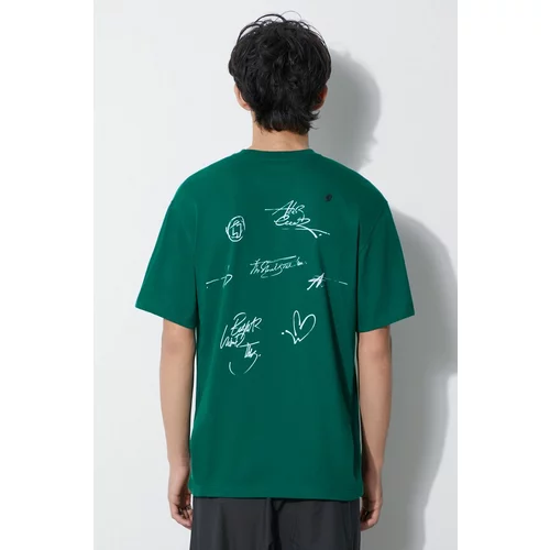 Ader Error Majica kratkih rukava Twinkle Heart Logo za muškarce, boja: zelena, s tiskom, BMADFWTS0102