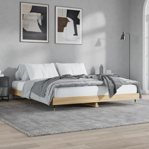 vidaXL Okvir za krevet boja hrasta 160x200 cm od konstruiranog drva
