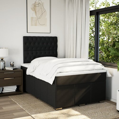  Krevet box spring s madracem crni 120 x 190 cm od tkanine Slike