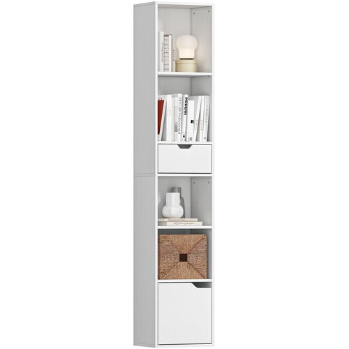 HOMCOM knjižna omara iverna plo&scaron;ča 30D x 24&Scaron; x 158V cm bela, (5000241819) Cene
