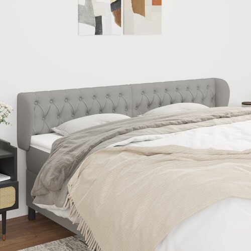 vidaXL Uzglavlje s ušima svjetlosivi 183x23x78/88 cm od tkanine Cijene