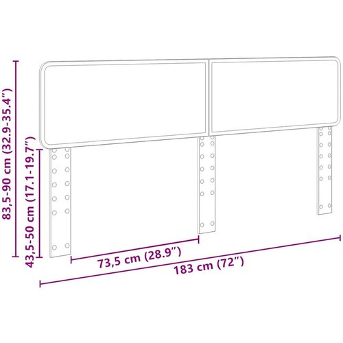 VidaXL uzglavlje s uzglavljem bijelo 180 cm konstruirano drvo Slike