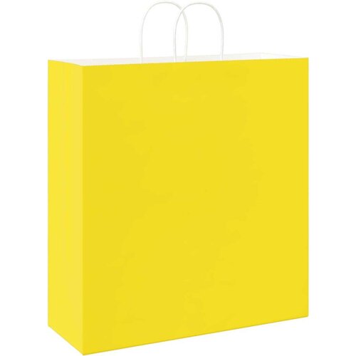  Papirnate vrećice 250 kom s ručkama žute 45x17x48 cm Slike