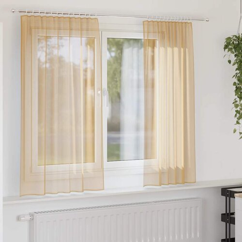 Furnova Voile zavese z zankami 2 kosa Sand 140x175 cm, (21918281) Cene