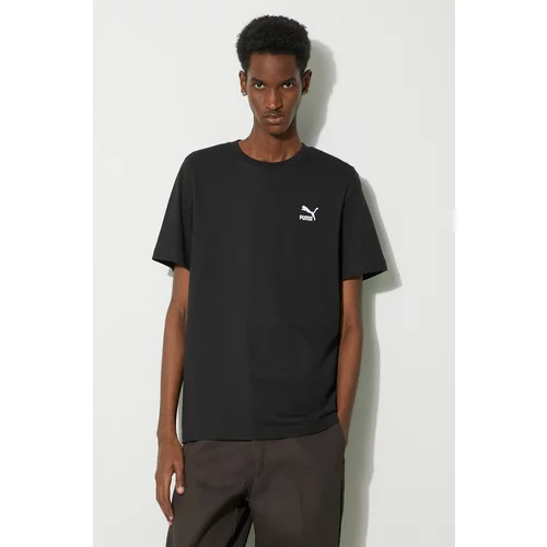 Puma Pamučna majica za muškarce, boja: crna, s aplikacijom