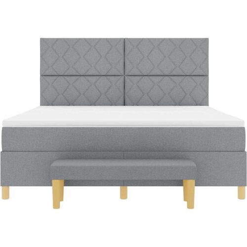  Krevet s opruga kutije Svjetlosiva 200 x 180 cm tkanina Slike