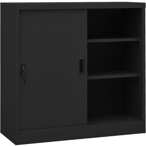 vidaXL Pisarniška omara z drsnimi vrati antracitna 90x40x90 cm jeklo Cene