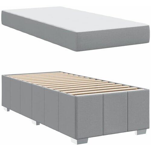  Krevetna konstrukcija Svijetlo siva 90 x 200 cm tkanina Slike