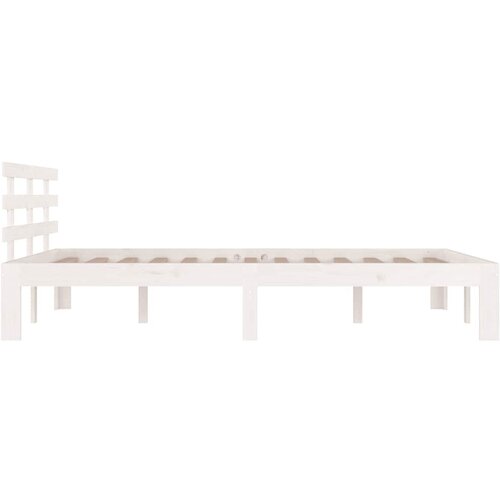  Okvir za krevet od masivne borovine bijeli 150 x 200 cm king Slike