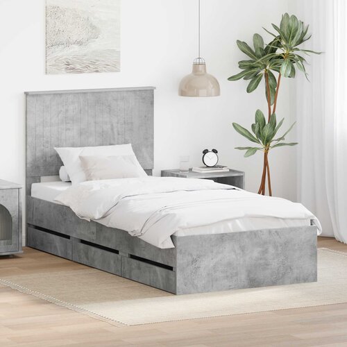  Krevetna konstrukcija s ladicama Betonski sivi 90 x 200 cm Slike