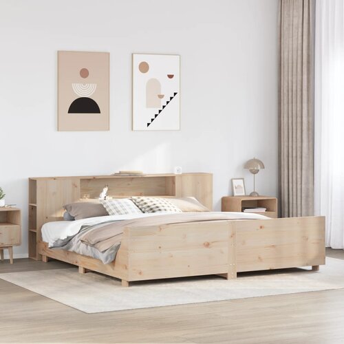 vidaXL Posteljni okvir brez vzmetnice 180x200 cm trdna borovina Cene