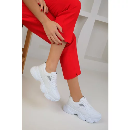 Soho White-Grey-C Women's Sneakers 17226