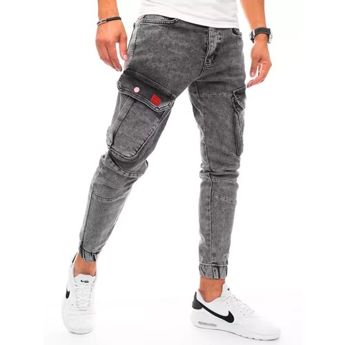 DStreet Light gray men&amp;#039;s cargo jeans UX3255 Slike