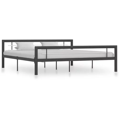 vidaXL Okvir za krevet sivo-bijeli metalni 180 x 200 cm