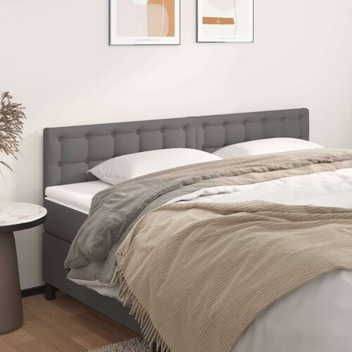  Posteljno vzglavje 2 kosa siv 90x5x78/88 cm umetno usnje, (20792906) Slike