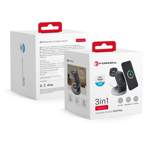 forcell bežični punjač  qi 3In1 15W magsafe (solid mag) crni Cene