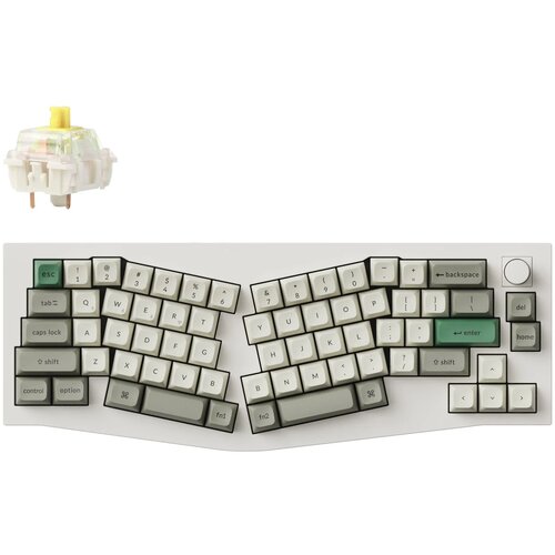 KEYCHRON Q8 Max (Alice Layout) QMK/VIA Brezžična Mehanska Tipkovnica, Bluetooth / 2.4 GHz, Banana Tactile Switch, US Layout, Q8M-P4, (21733262) Slike
