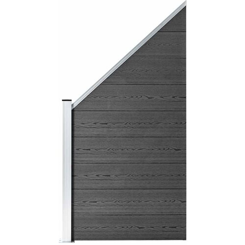  Set panela za ogradu WPC 1830 x (105 - 186) cm crni Slike