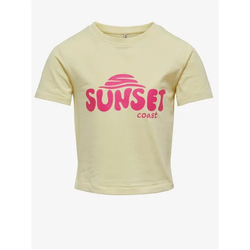 Only Light yellow girly T-shirt Amy - Girls